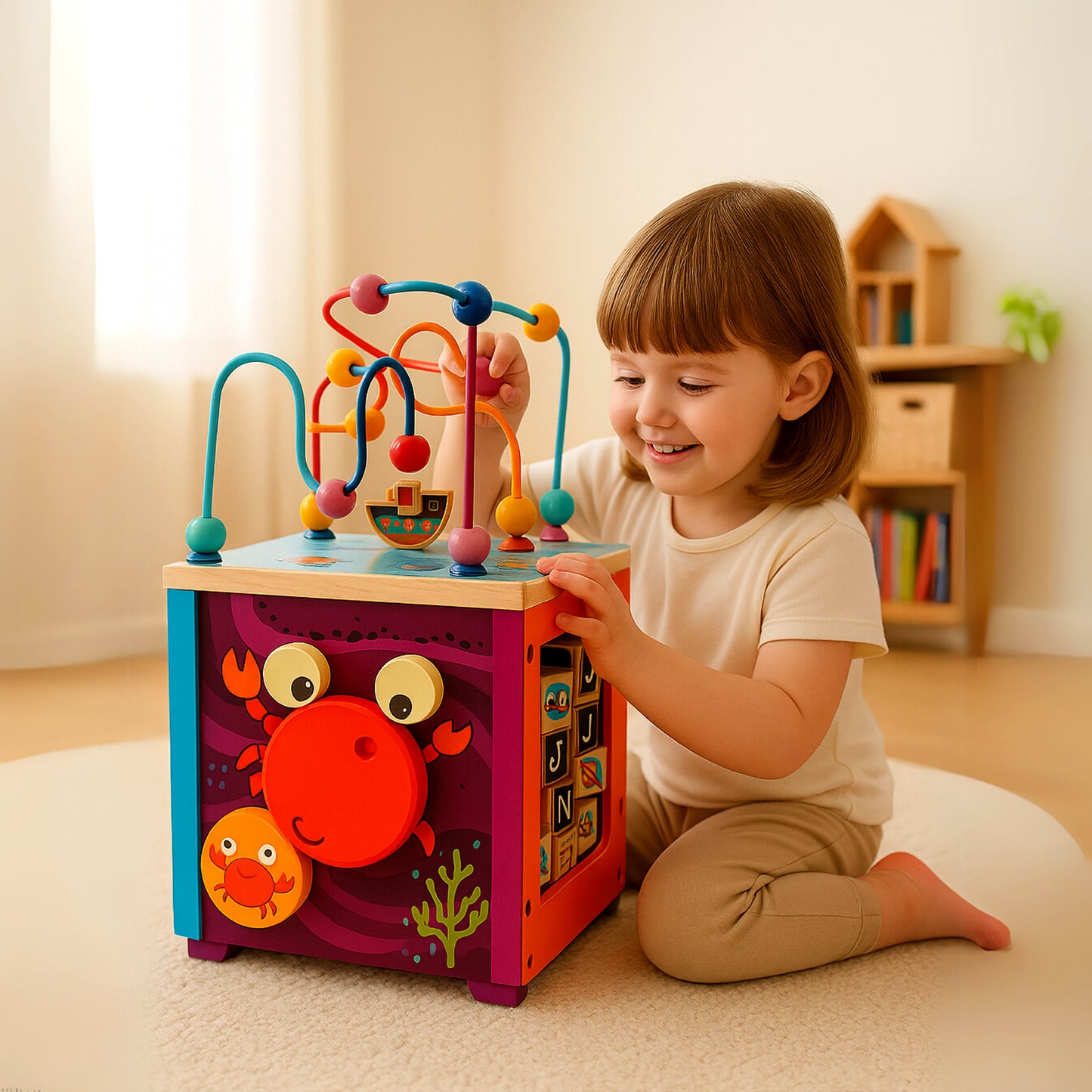 Cubo Sensorial Montessori “Océano de Jueguitos”