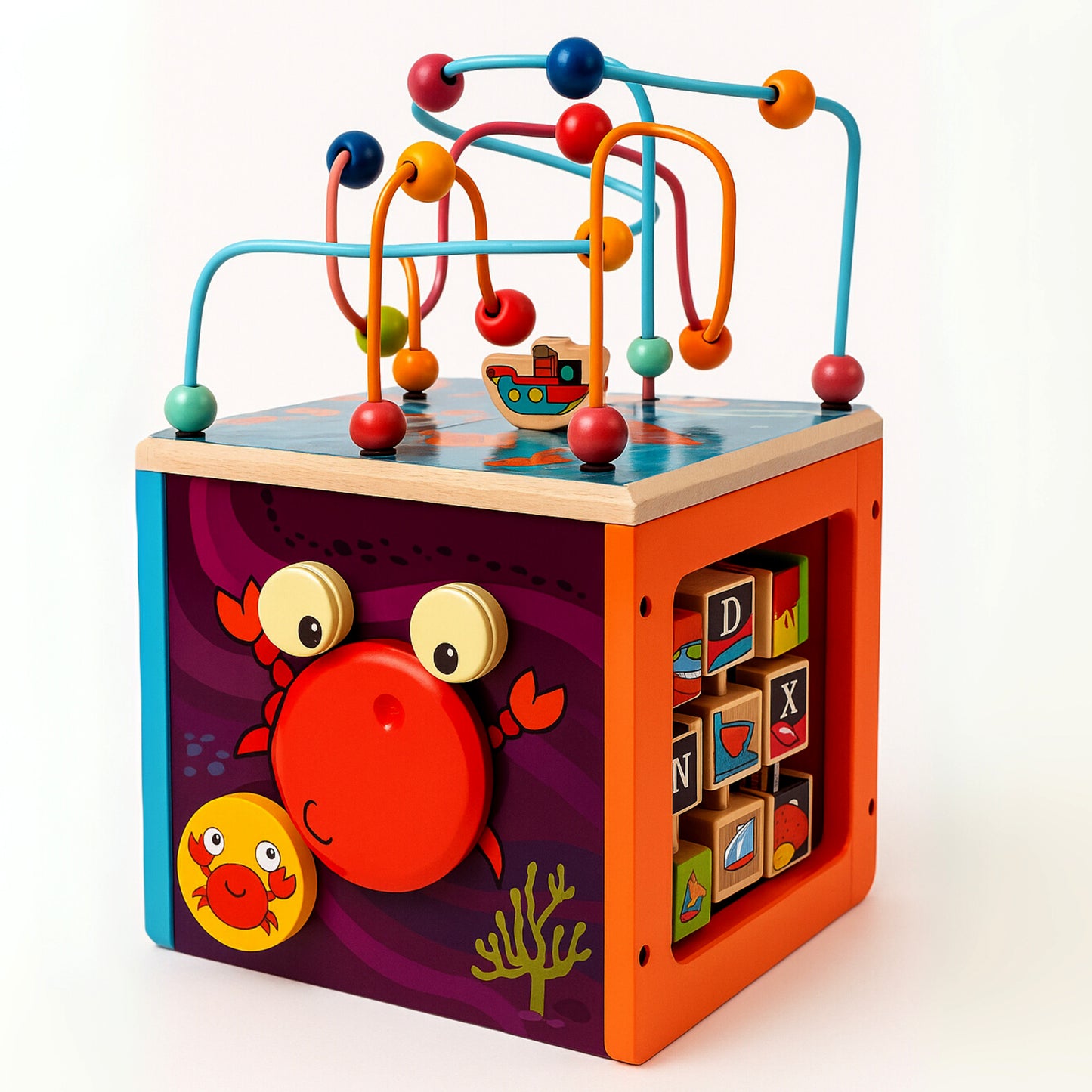 Cubo Sensorial Montessori “Océano de Jueguitos”