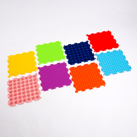 Set de Alfombrillas Sensoriales de Silicona 25 × 25 cm